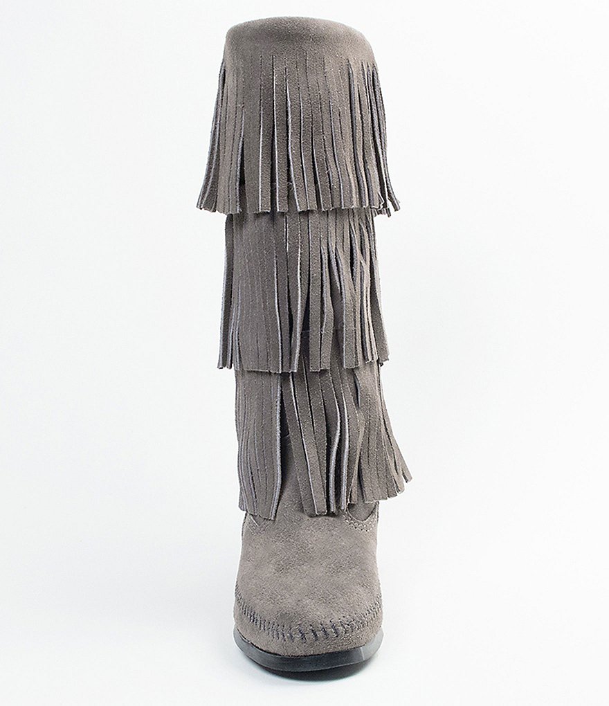 Minnetonka Women's Calf Hi 3-Layer Fringe Boots