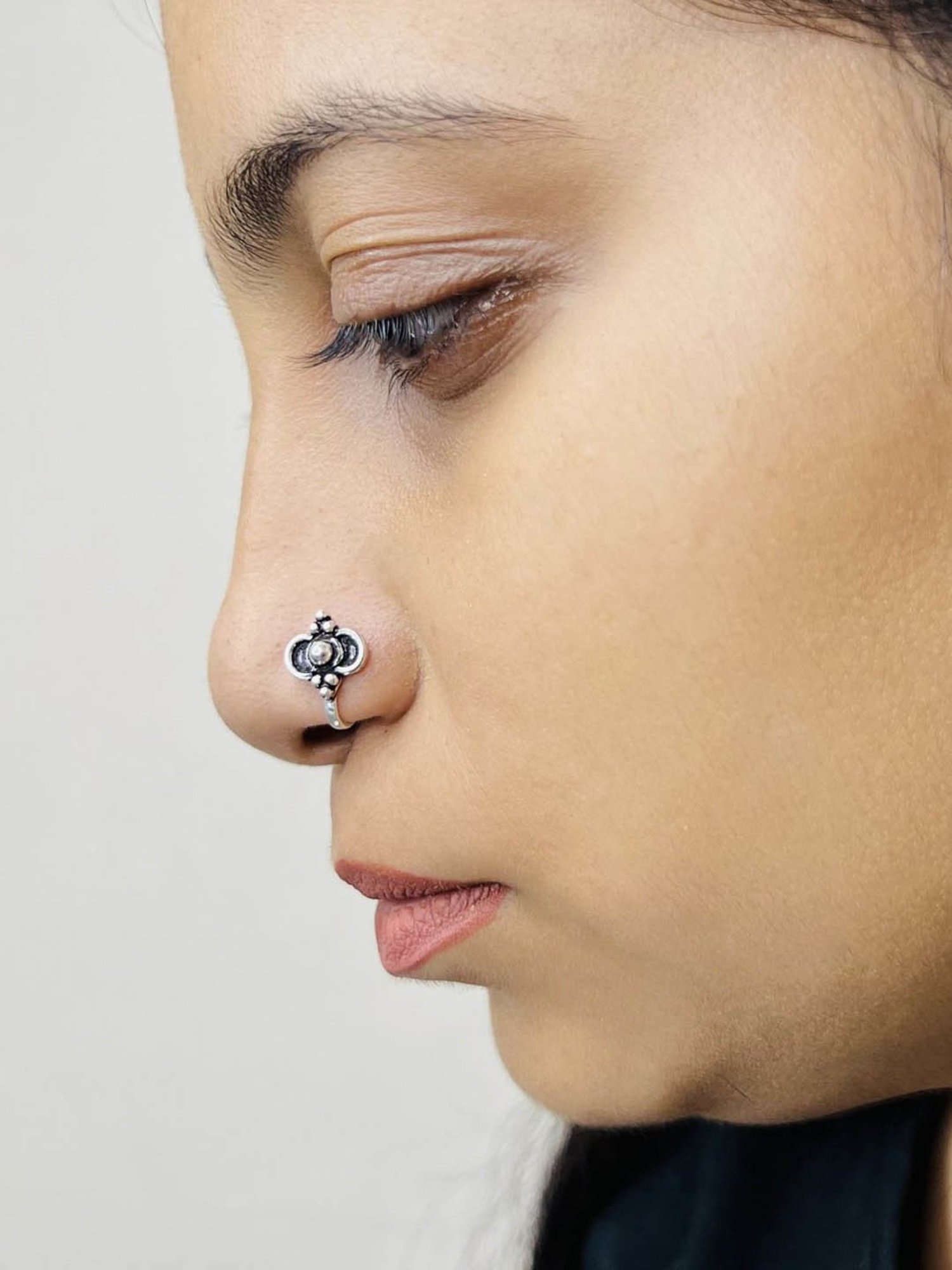 Arte Jewels 92.5 Silver handcrafted Nosepin for Women & Girls