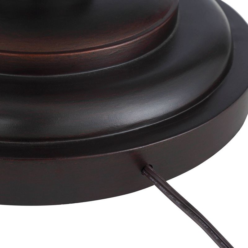 Barnes and Ivy Rustic Industrial Floor Lamp with Nightlight Glass Bronze Earthy Fabric Drum Shade Living Room Bedroom Office