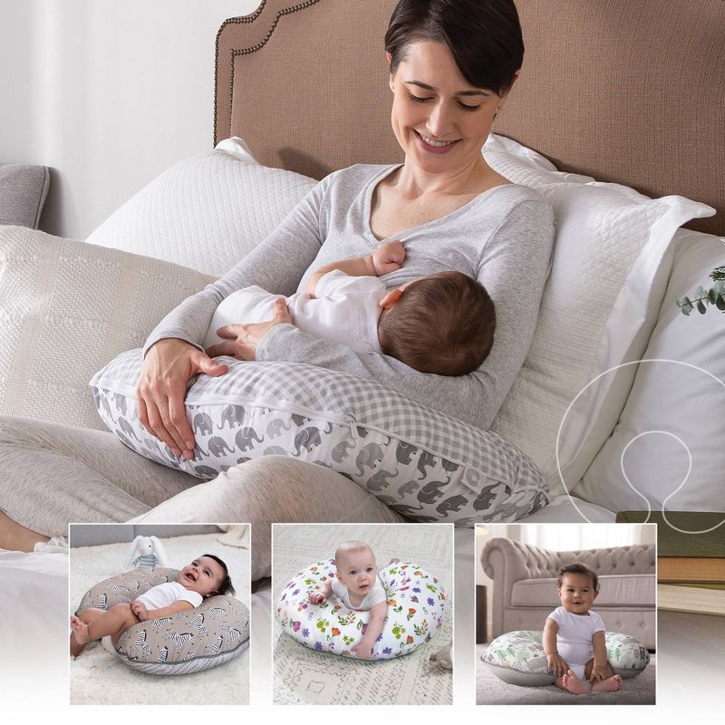 Boppy Original Nursing Pillow Cover - Gray Gold Giraffes