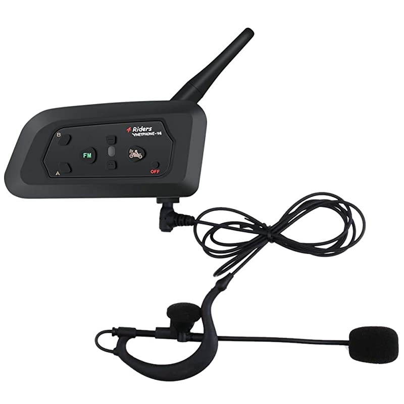 Wireless Bluetooth Football Referee Intercom Motorcycle Snowmobile Headset Full Duplex Waterproof Interphone with FM Function for 4 Users V4C 1200M1pcs
