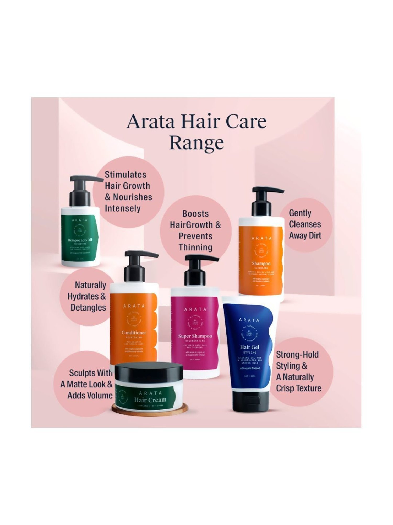 Arata Hair Fall Control Combo - 600 ml