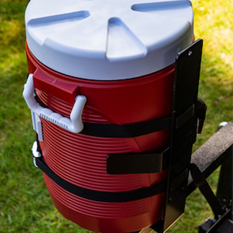 Buyers LT25 Landscaping Construction Truck and Trailer Carbon Steel Adjustable Strap Round 5 Gallon Water Cooler Rack, Black