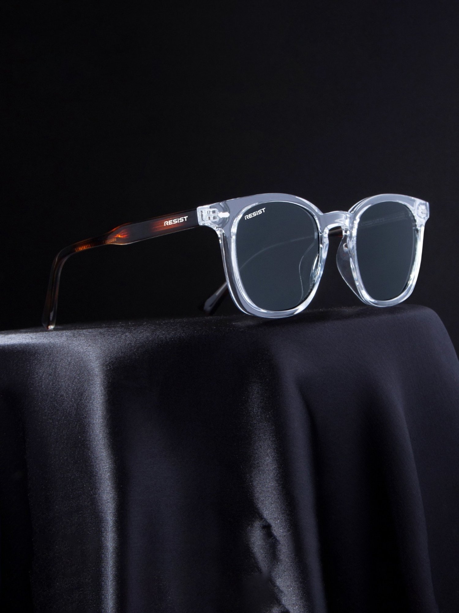 Resist Eyewear Black Wayfarer uv protected Unisex Sunglasses