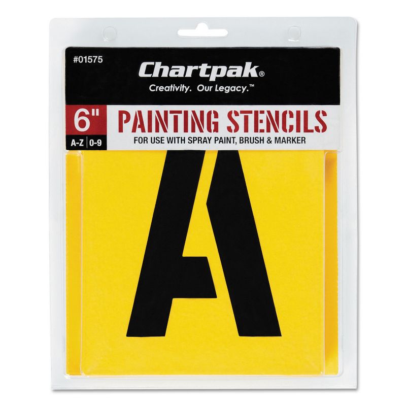 Chartpak Painting Stencil Set A-Z Set/0-9 Manila 35/Set 01575