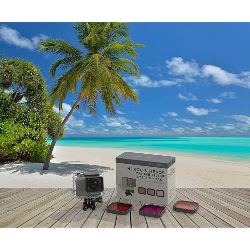 Red Filter Compatible with Hero7 BlackHero6Hero5Hero Laser Cut Contrast Enhancement Glass for ColorfulVivid Underwater VideoPictures Includes 60m Housing