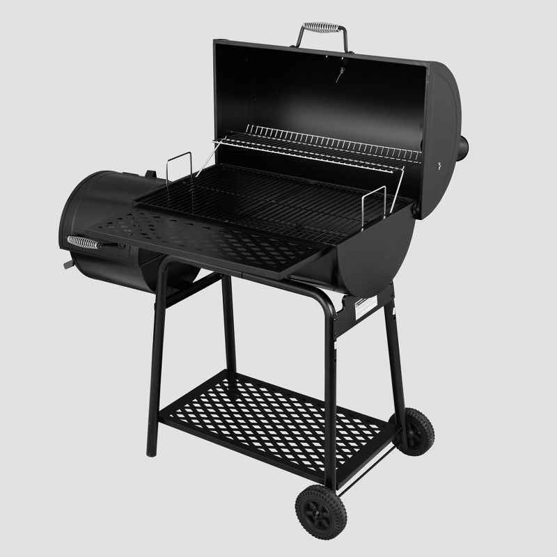 Charcoal Grill Offset Smoker Model CC1830F Black - Royal Gourmet