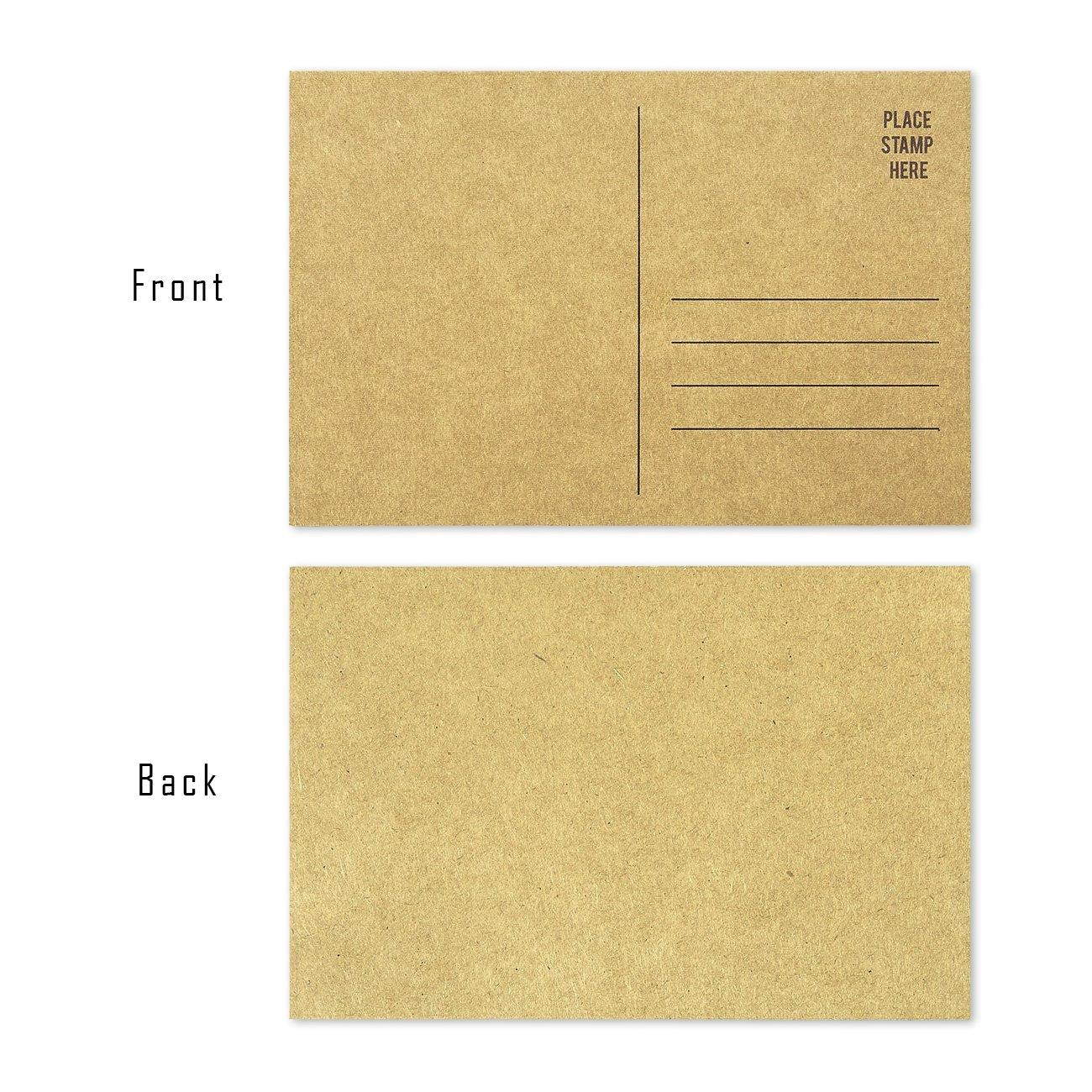 Set of 50 Brown Kraft Paper Blank Postcards Pack - Self Mailer Mailing Side Postcards 50 Pack Postage Saver - 4 x 6 inches