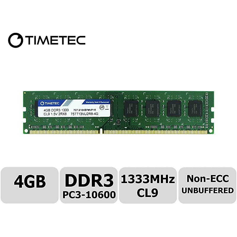 Hynix IC 4GB DDR3 1333MHz PC310600 Non ECC Unbuffered 15V CL9 2R8 Dual Rank 240 Pin UDIMM Desktop PC Computer Memory Ram Module Upgrade Low Density 4GB