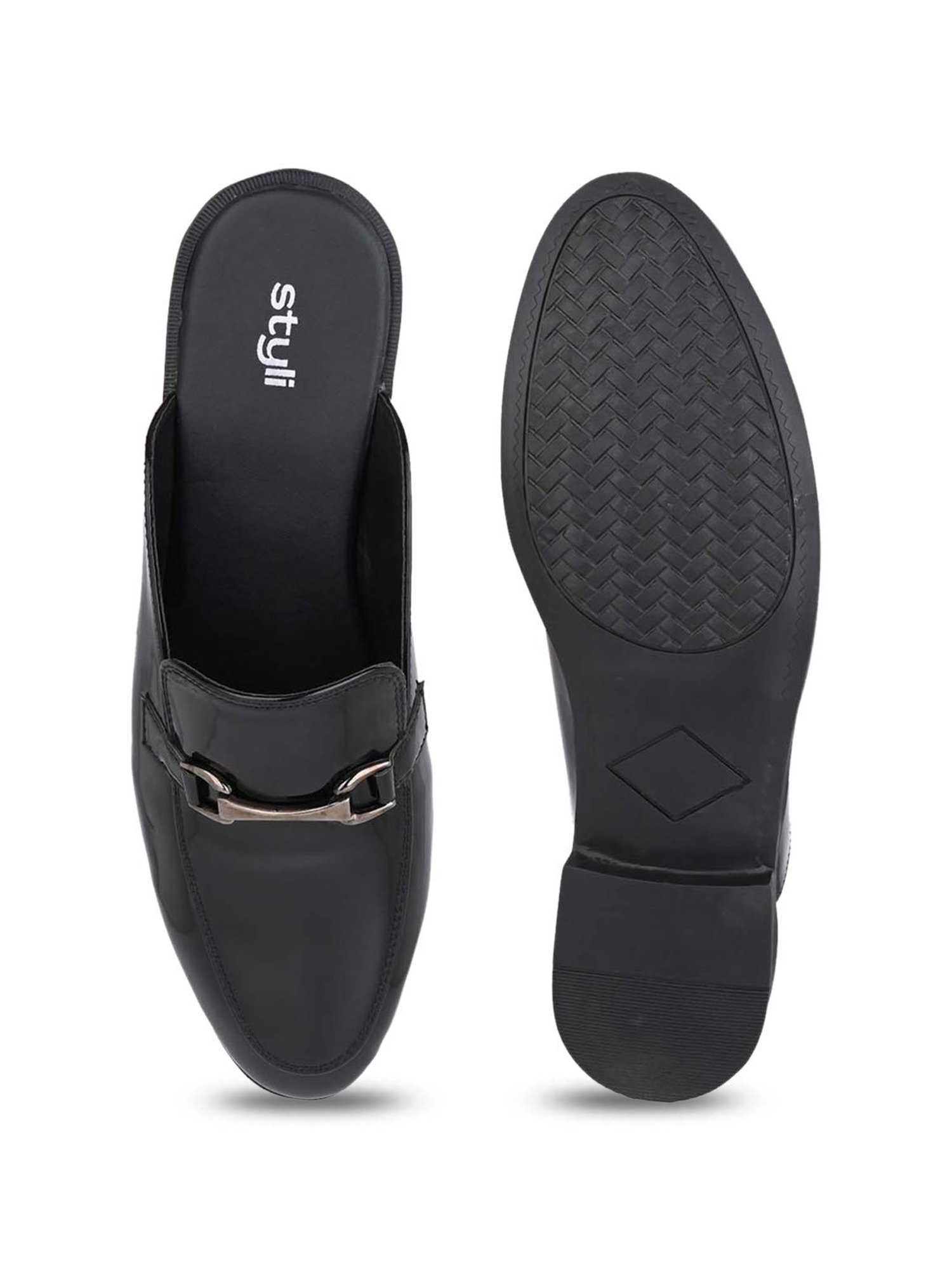 Styli Men's Black Mule Shoes
