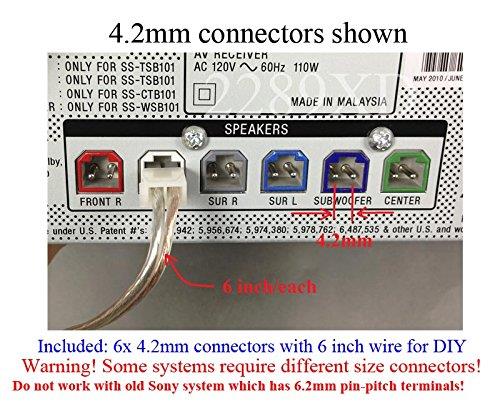 4.2mm Home Theater Speaker Wire Connectors(Plugs) for Select Sony Samsung Pioneer Toshiba etc. 6 PCs, 6 inch/Each;