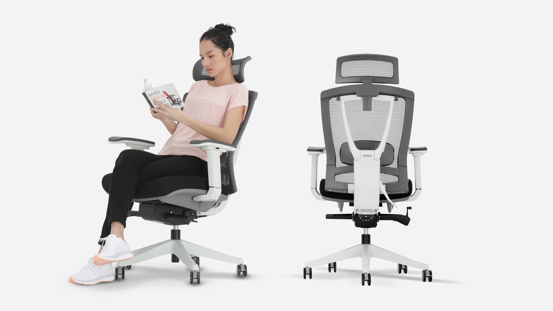 Autonomous Ergonomic Office Chair - ErgoChair Pro Black & White