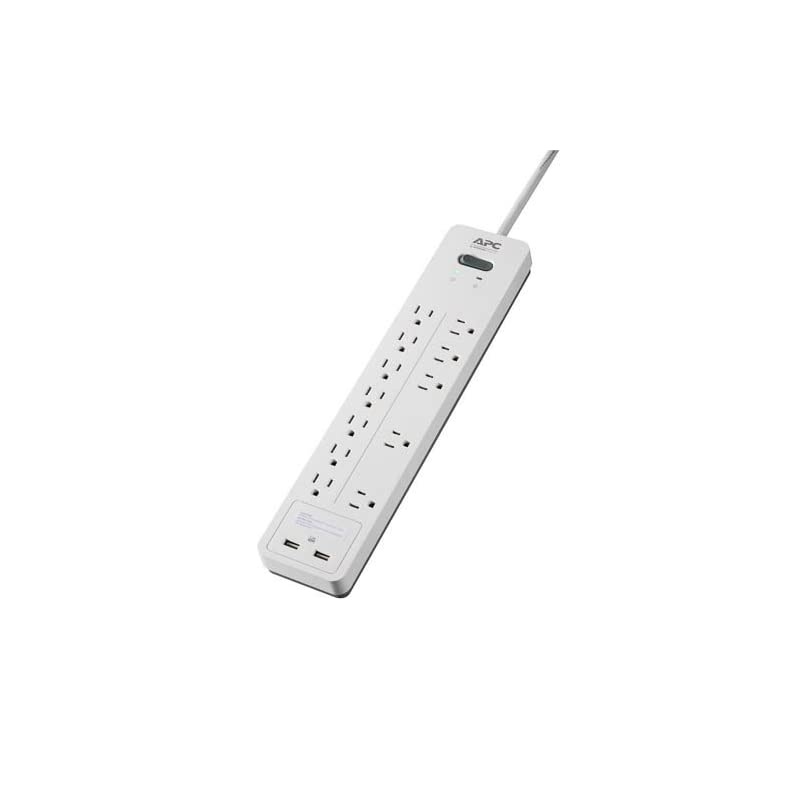 Surge Protector Power Strip with USB Charging Ports PH12U2W 2160 Joules Flat Plug 12 Outlets