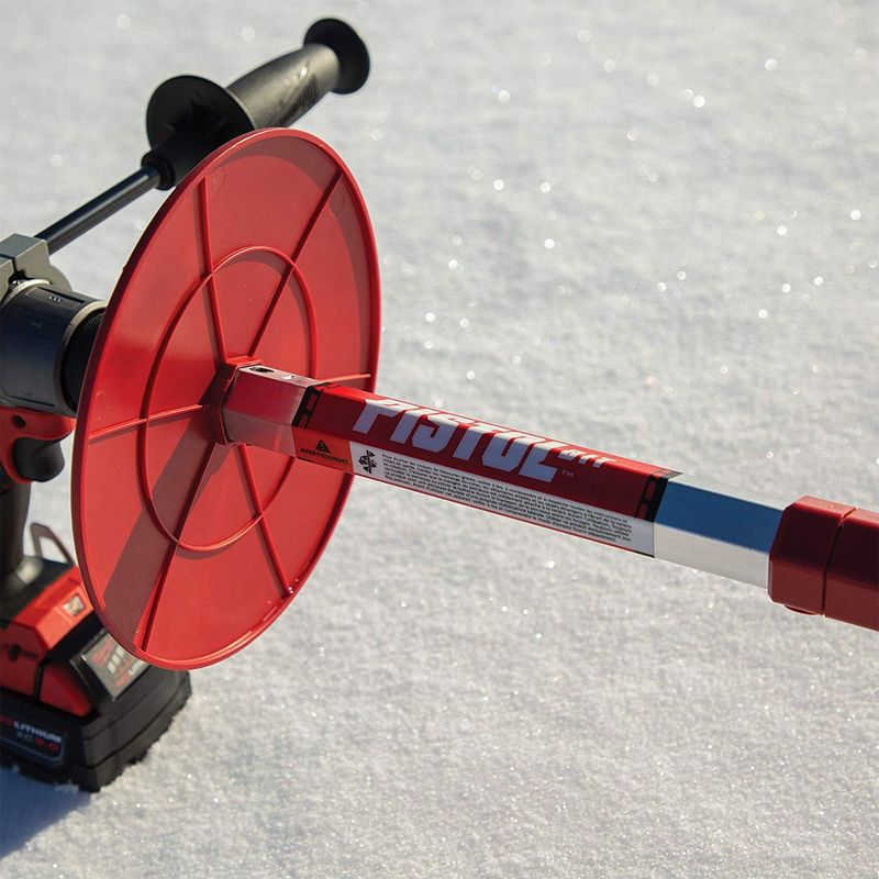 Eskimo 35600 Ice Fishing 8 Inch Steel Blade Pistol Ice Auger Bit Attachment, Red