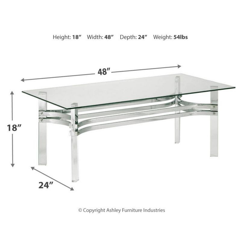 Braddoni Rectangular Cocktail Table Chrome - Signature Design by Ashley