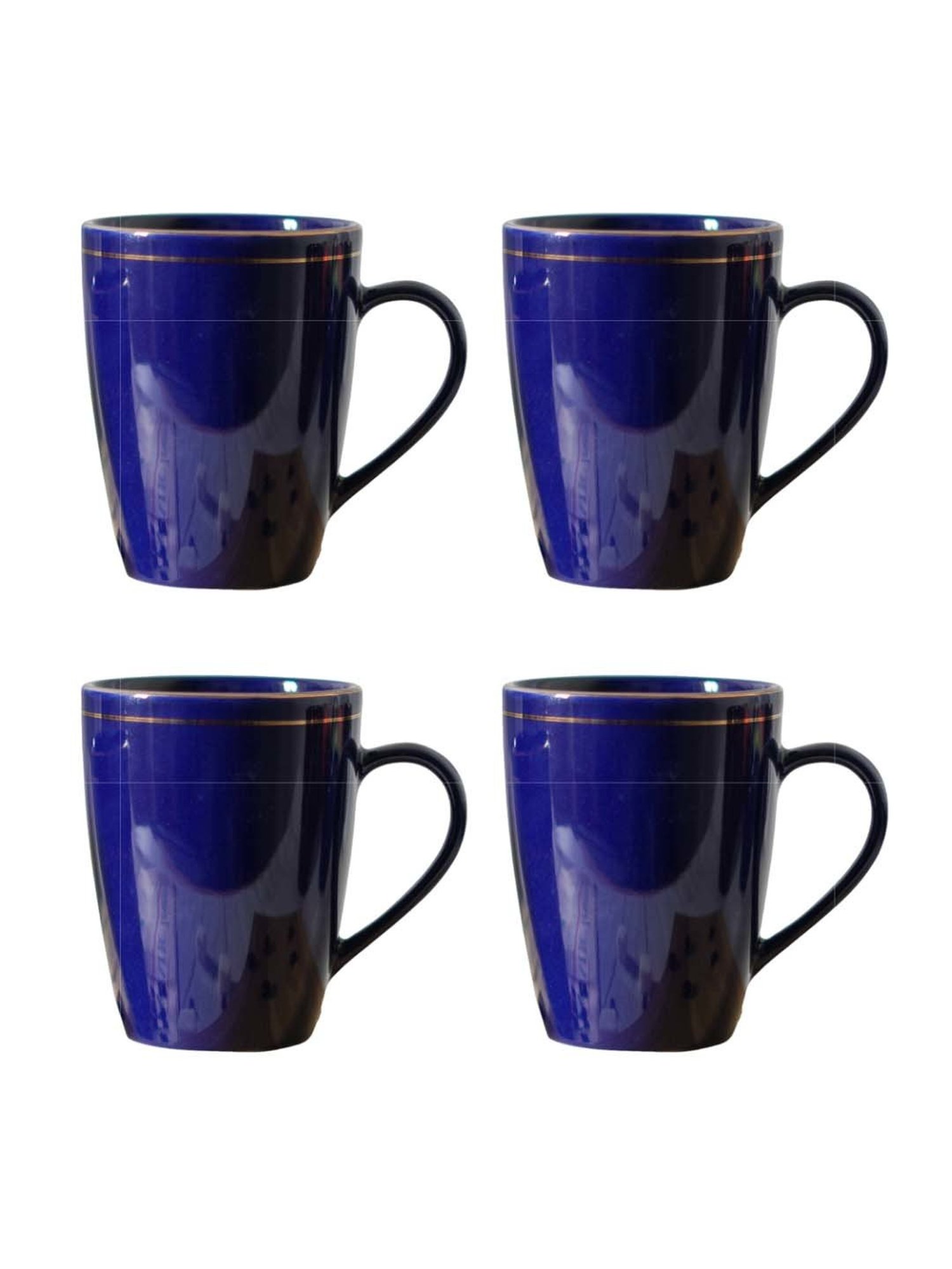 Femora Navy Ceramic Coffee Mugs (0.36 L) - Set of 4