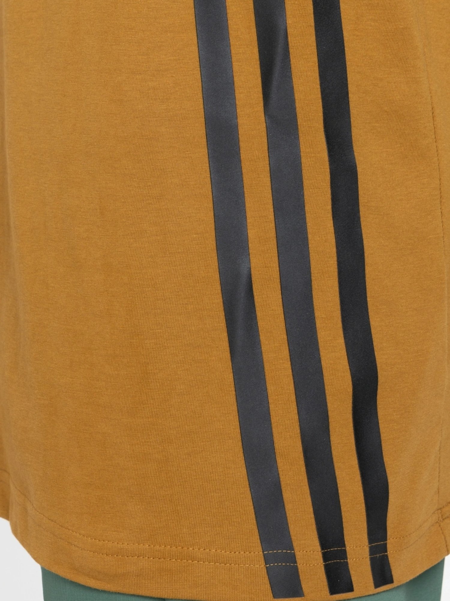 Adidas Brown Cotton Regular Fit T-Shirt