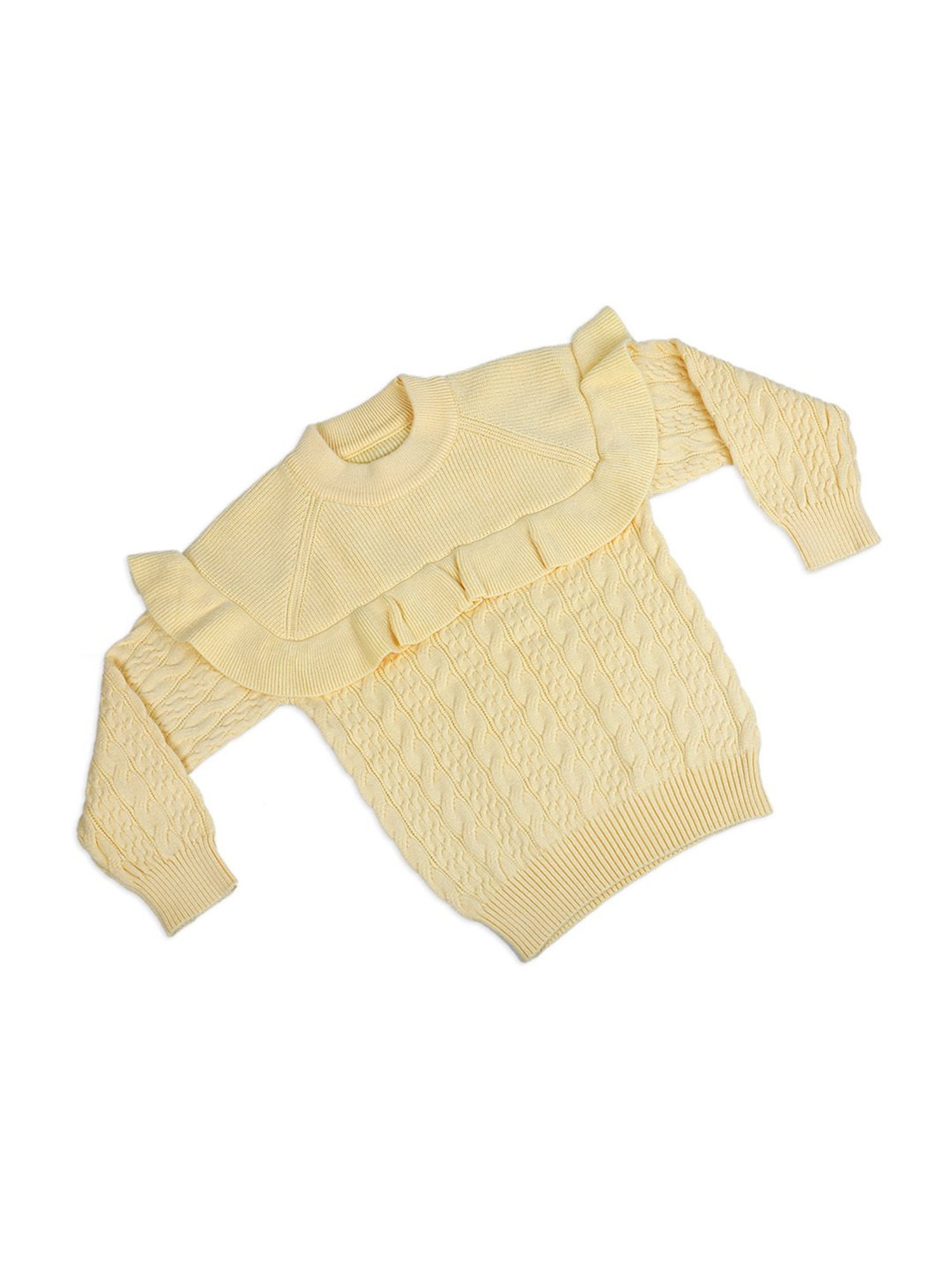 Elle Kids Black Solid Full Sleeves Sweater