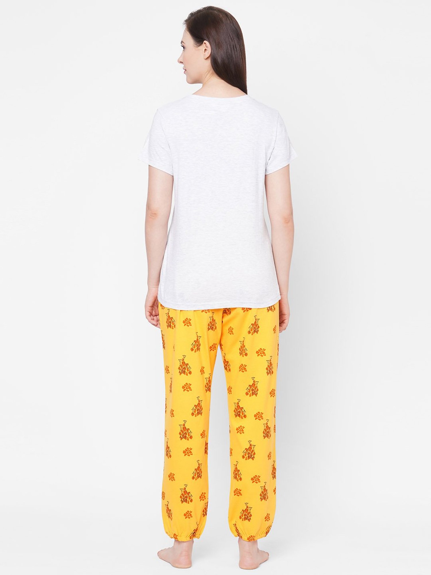 Mystere Paris White & Yellow T-Shirt With Joggers