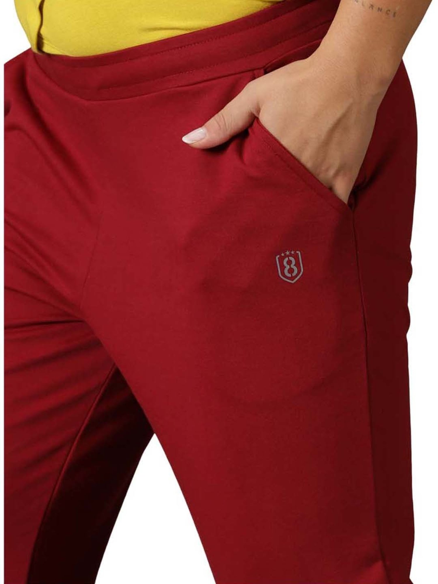 Domin8 Women Digital Print Solid Training Track Pants