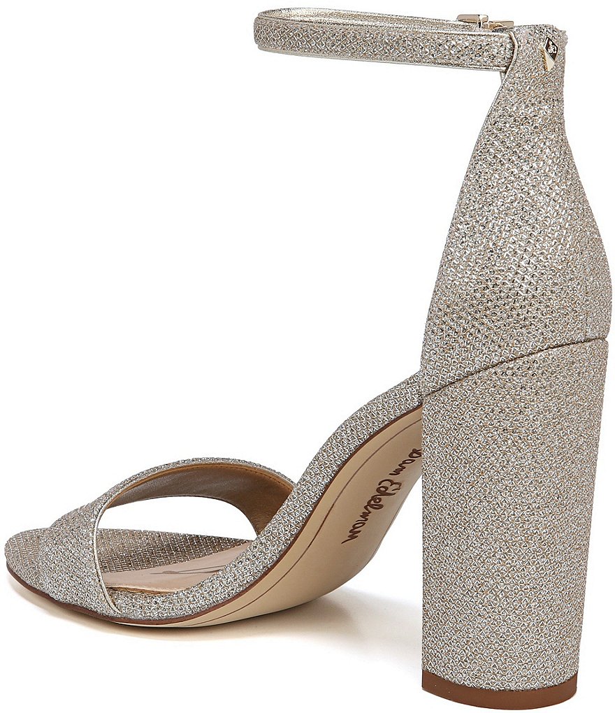 Sam Edelman Yaro Glam Mesh Ankle Strap Block Heel Dress Sandals