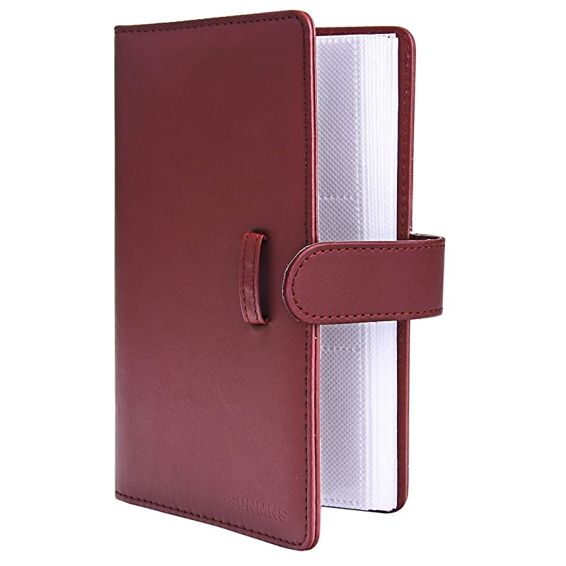 Wallet PU Leather Photo Album Compatible with Fujifilm Instax Mini Instant Film Retro Red
