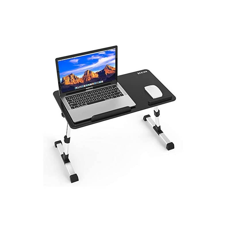 Adjustable Latop Table, Portable Standing Bed Desk, Foldable Sofa Breakfast Tray, Notebook Computer Stand for Reading and Writing &ndash; Black Medium Size