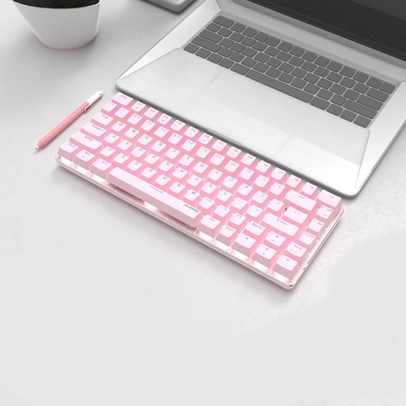 UrChoiceLtd&reg; Ajazz Geek AK3 Usb Wired Gaming Mechanical Keyboard Blue Black Switches for Office, Typists and Play Games ( Blue Switch, Black)