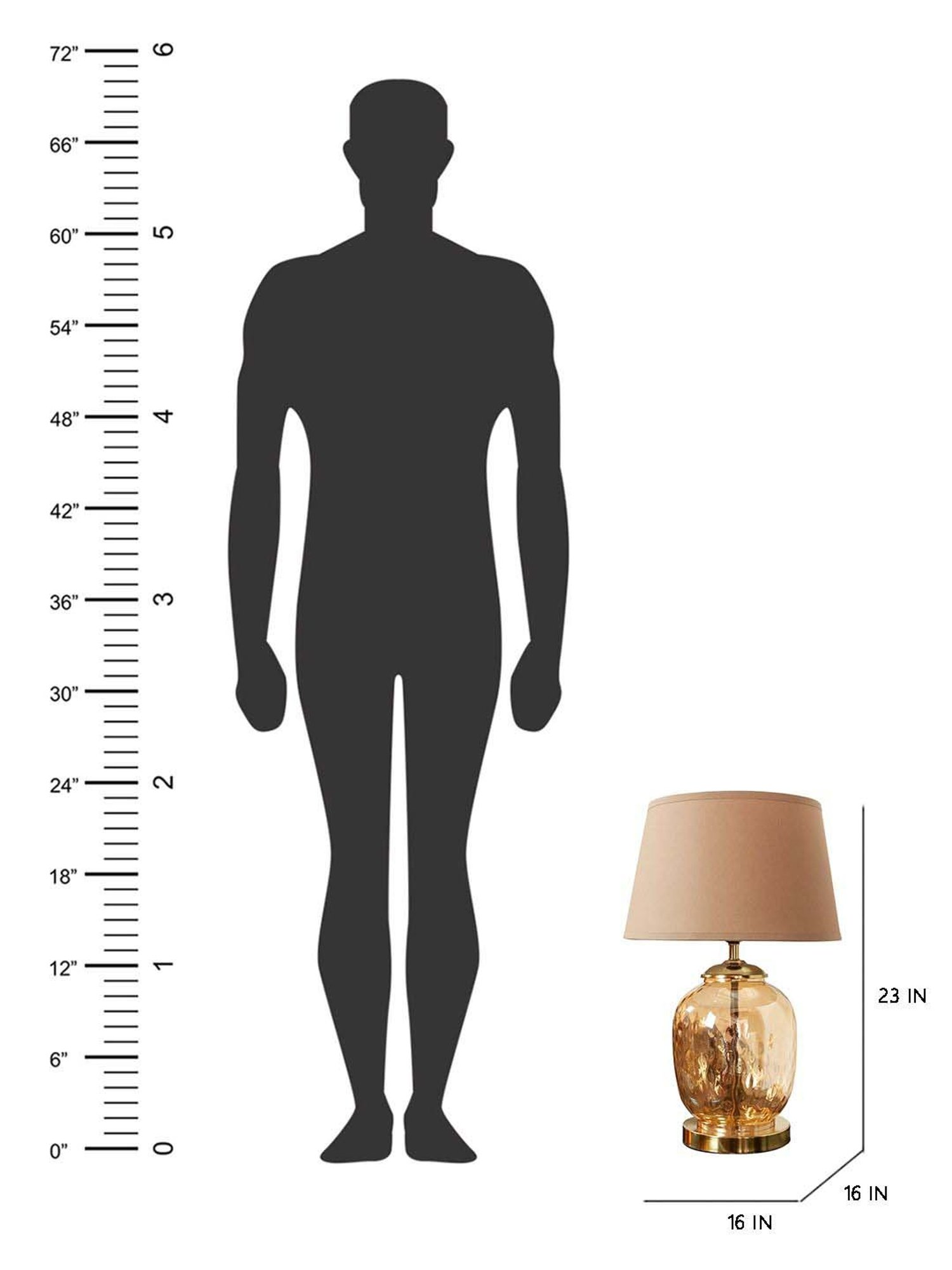 Kapoor E Illuminations Beige Cardiff Amber Glass Table Lamp - Set of 1