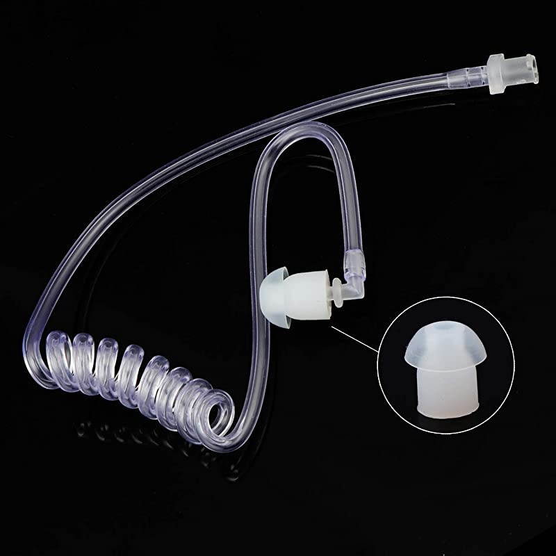 Soft Silicone Rubber Replacement Mushroom Earbud Ear Tips for Acoustic Tube 2 Way Radio Earpiece Headset White 50 Pack