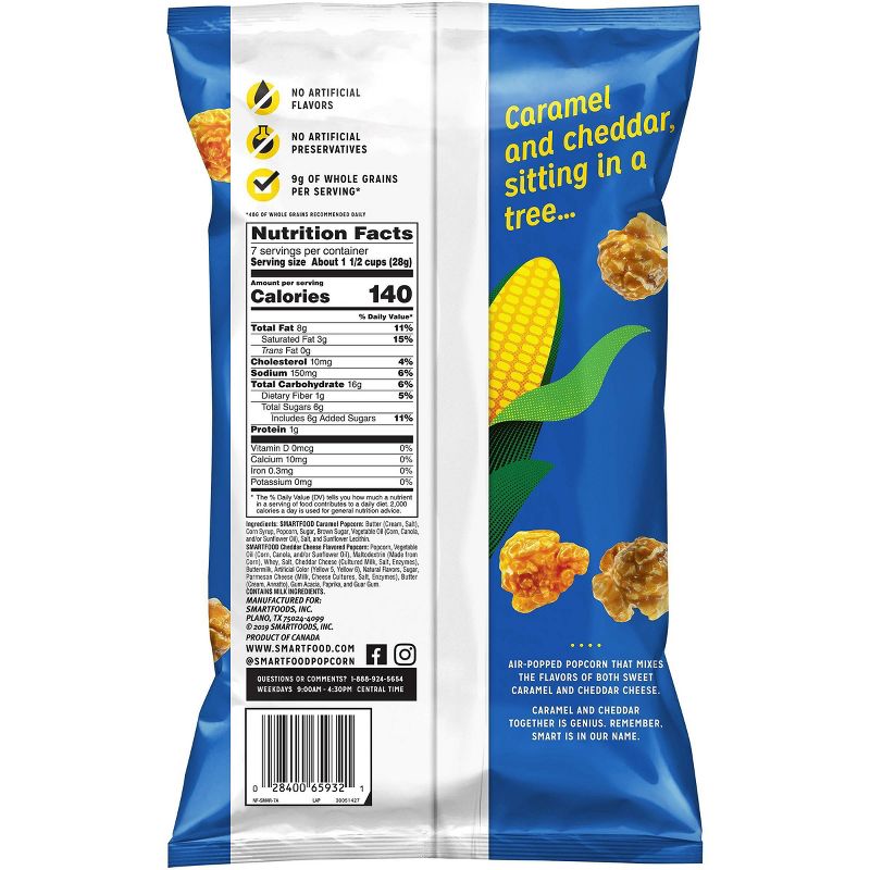 Smartfood Caramel & Cheddar Mix Flavored Popcorn - 7oz