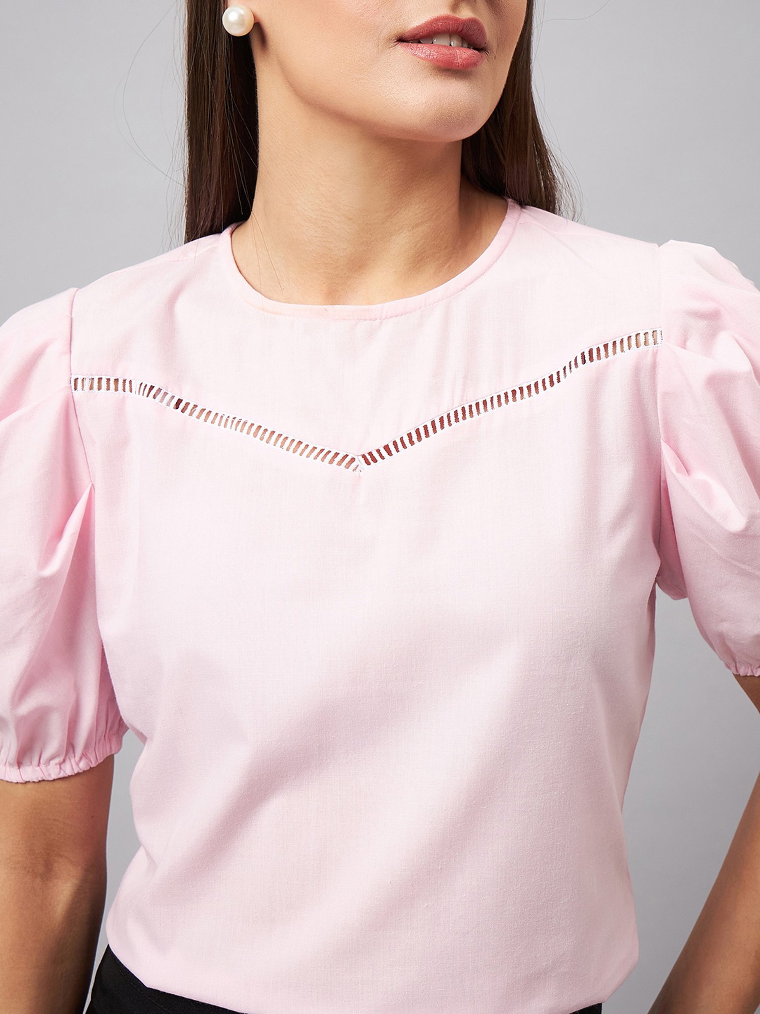 Style Quotient Light Pink Regular Fit Top