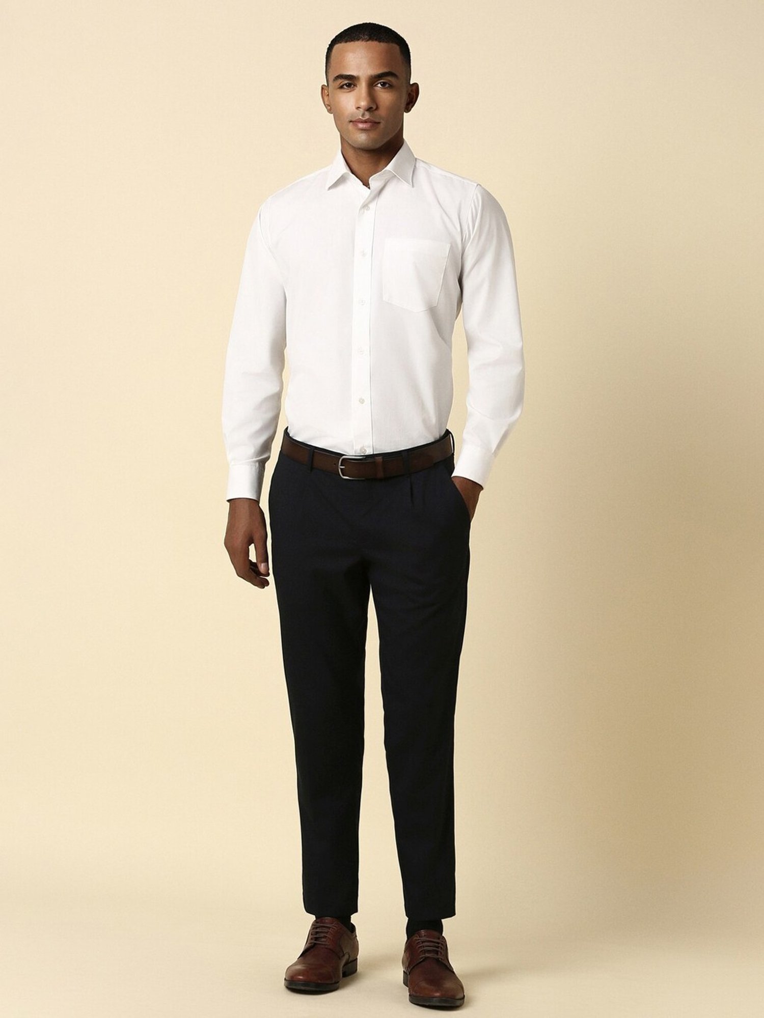 Allen Solly Black Slim Fit Trousers