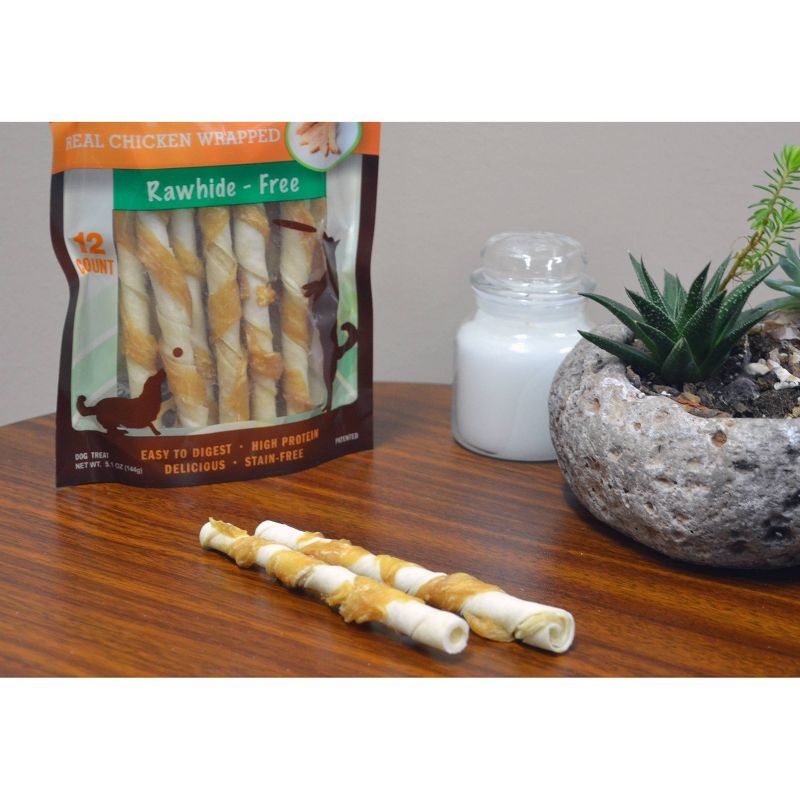 Nutri Chomps Pork Real Chicken Wrapped Mini Chewy Twist Dog Treats - 12ct