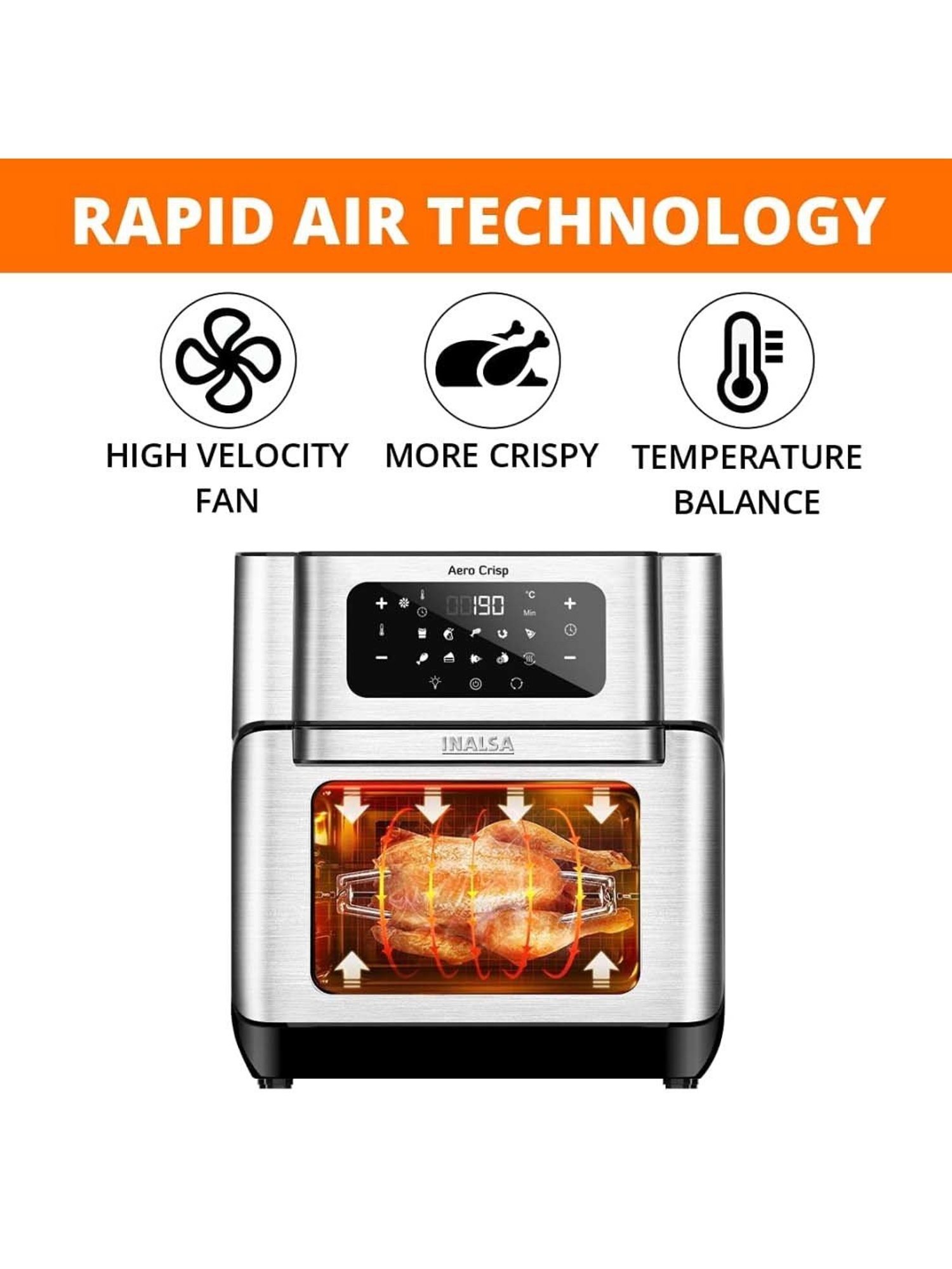 Prestige Nutrifry Black Plastic Electric Digital Touch Airfryer 4.5L