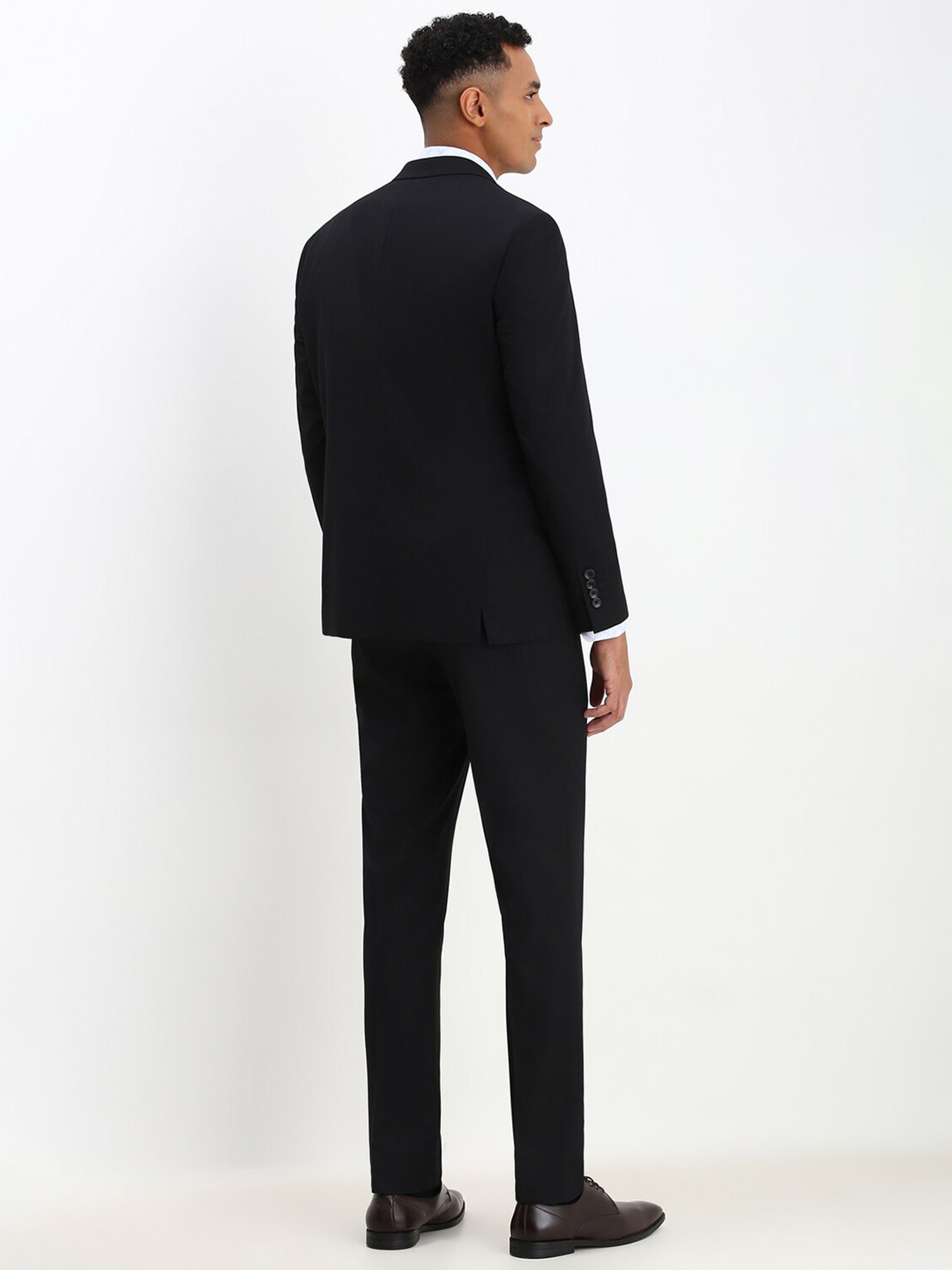 Parx Black Regular Fit Two Piece Suit