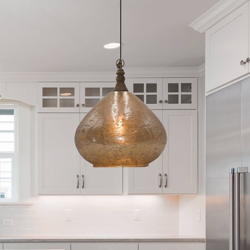 18" Valencia Teardrop Glass Pendant - River of Goods