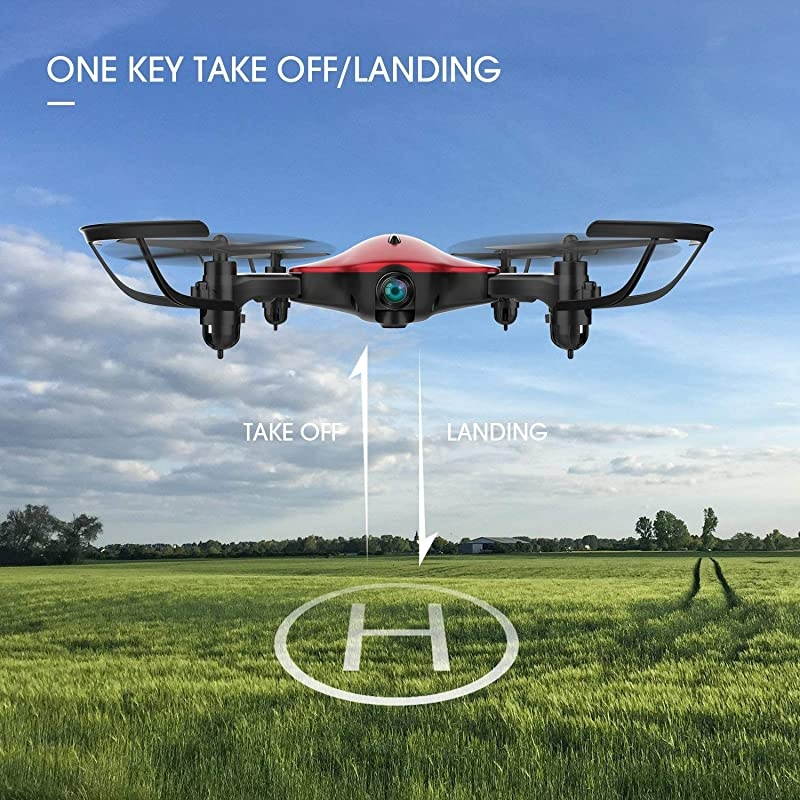 Drone for Kids Drocon  FPV WiFi Drone with Camera 1080P FHD Realtime Video Feed Great Drone for Beginners Quadcopter Drone with Altitude Hold OneKey TakeOff Landing Foldable Arms Red