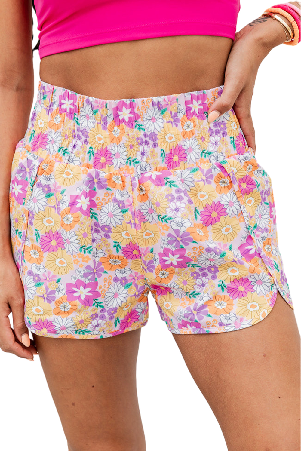 KENDALL + KYLIE Pink Floral Print Shorts
