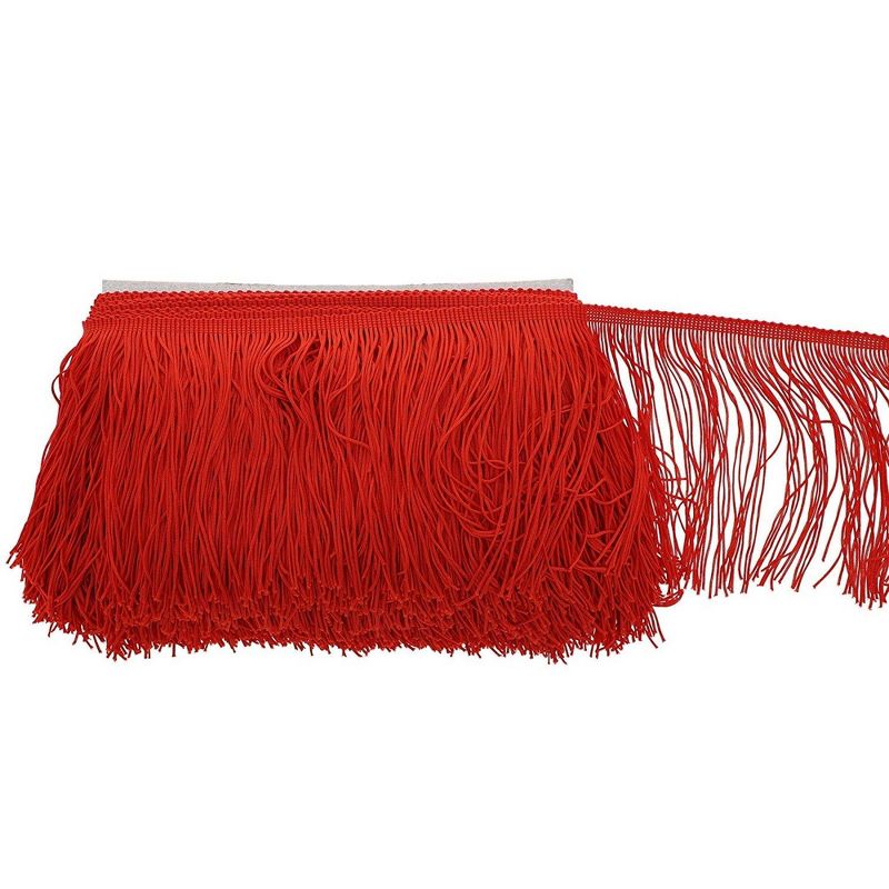 Juvale Red Polyester Fringe Tassel Lace Trim for Curtain & Home Decor, 49 ft.