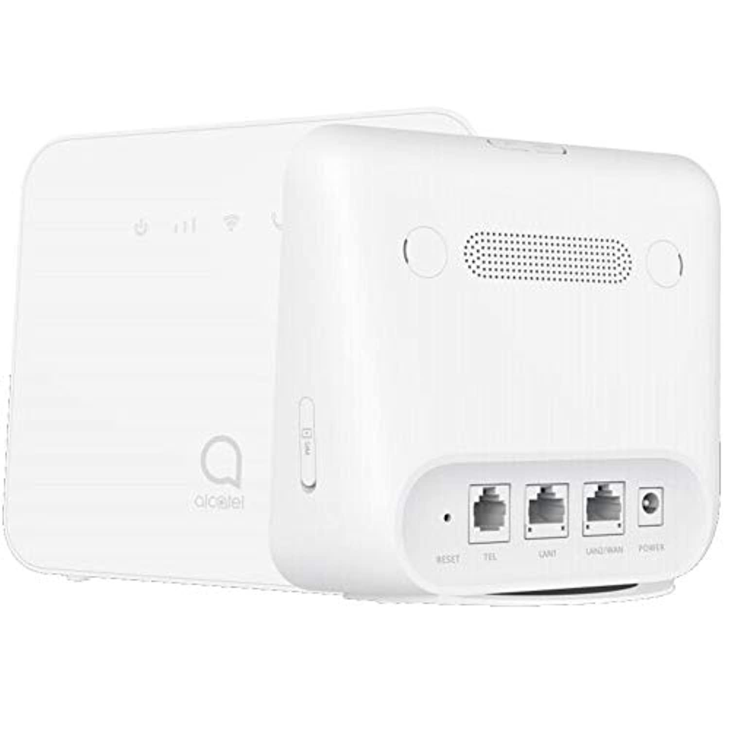 router alcatel link hub hh42nk-2bldus1, 4g lte unlocked worldwide multibam 150 mbps wi-fi (4g lte usa latin caribbean euro asia africa) + rj45 up to 32 users