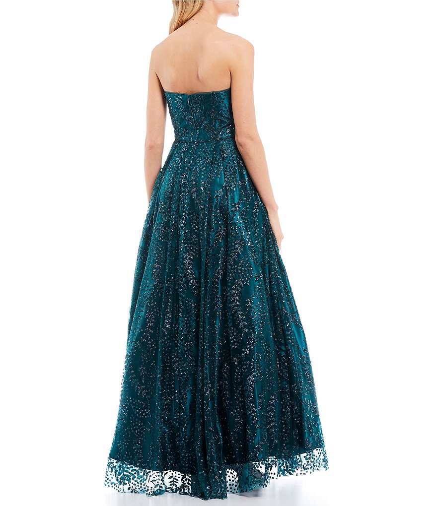 Blondie Nites Strapless Glitter Ball Gown