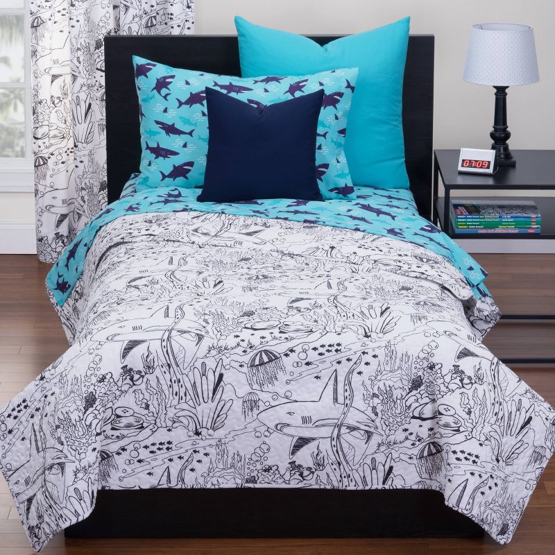 Full/Queen Talca Quilt Blue/White/Red - Jessica Simpson