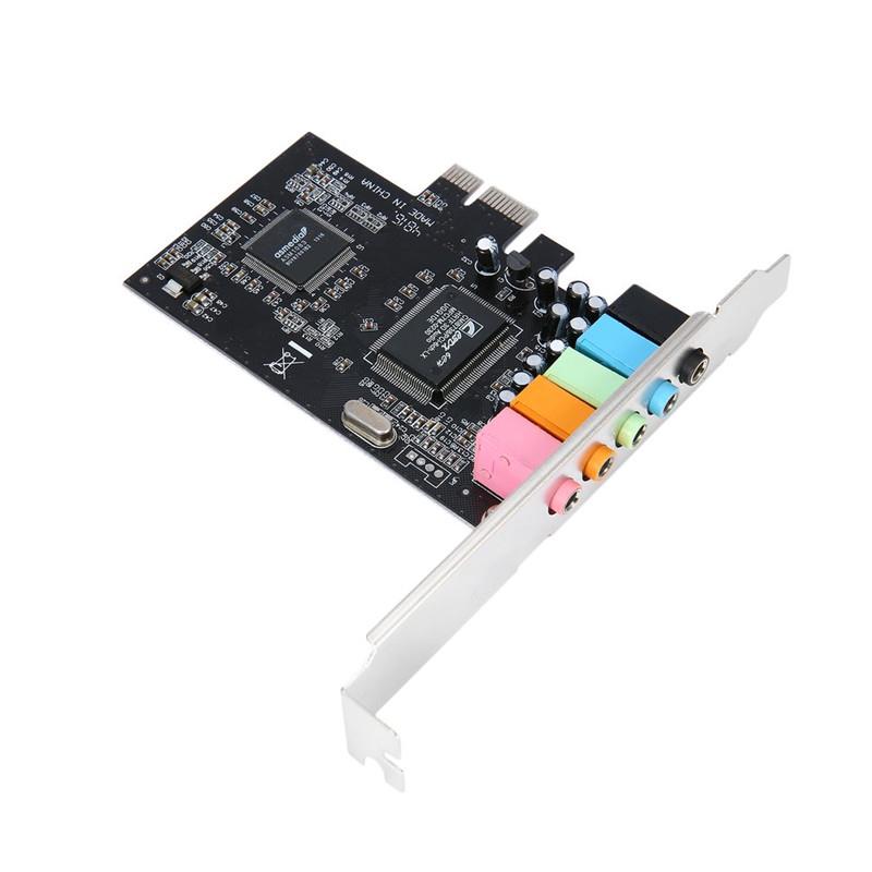 Gray PCI Express PCI-E 5.1 Channel 3D Audio 5 Channels Digital Sound Card for Win 2000/XP/Visia support EAX with CD Driver for PC JSX