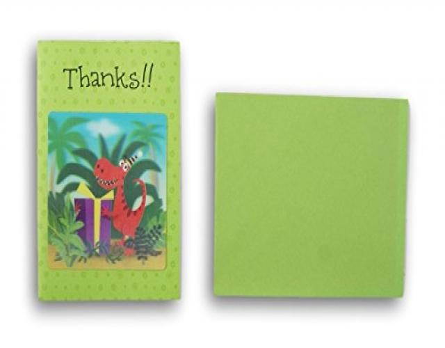 Lenticular Dinosaur Thank You Cards and Matching Envelopes - 8 Count
