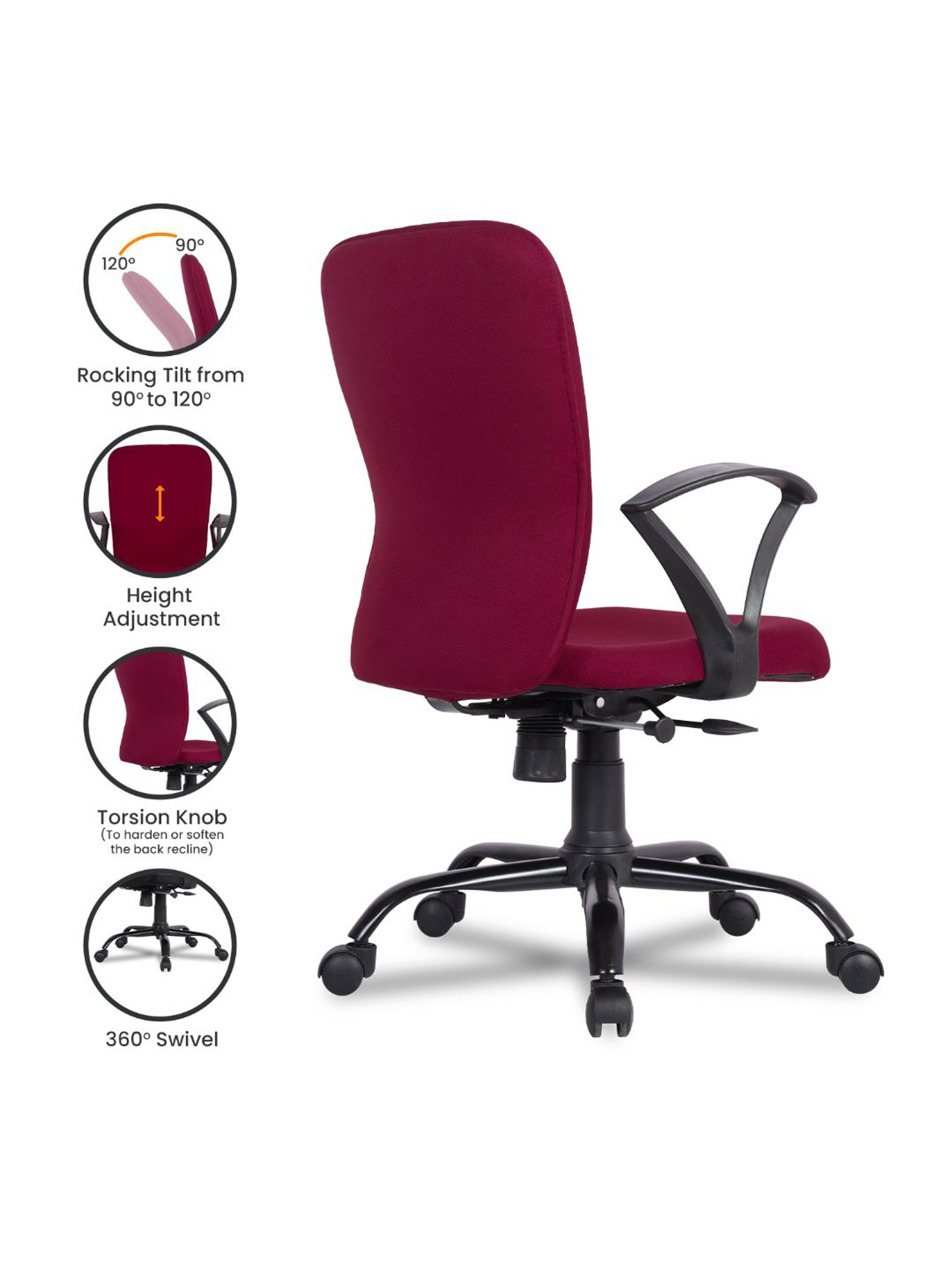 Green Soul Seoul-X Maroon Foam Ergonomic Office Chair
