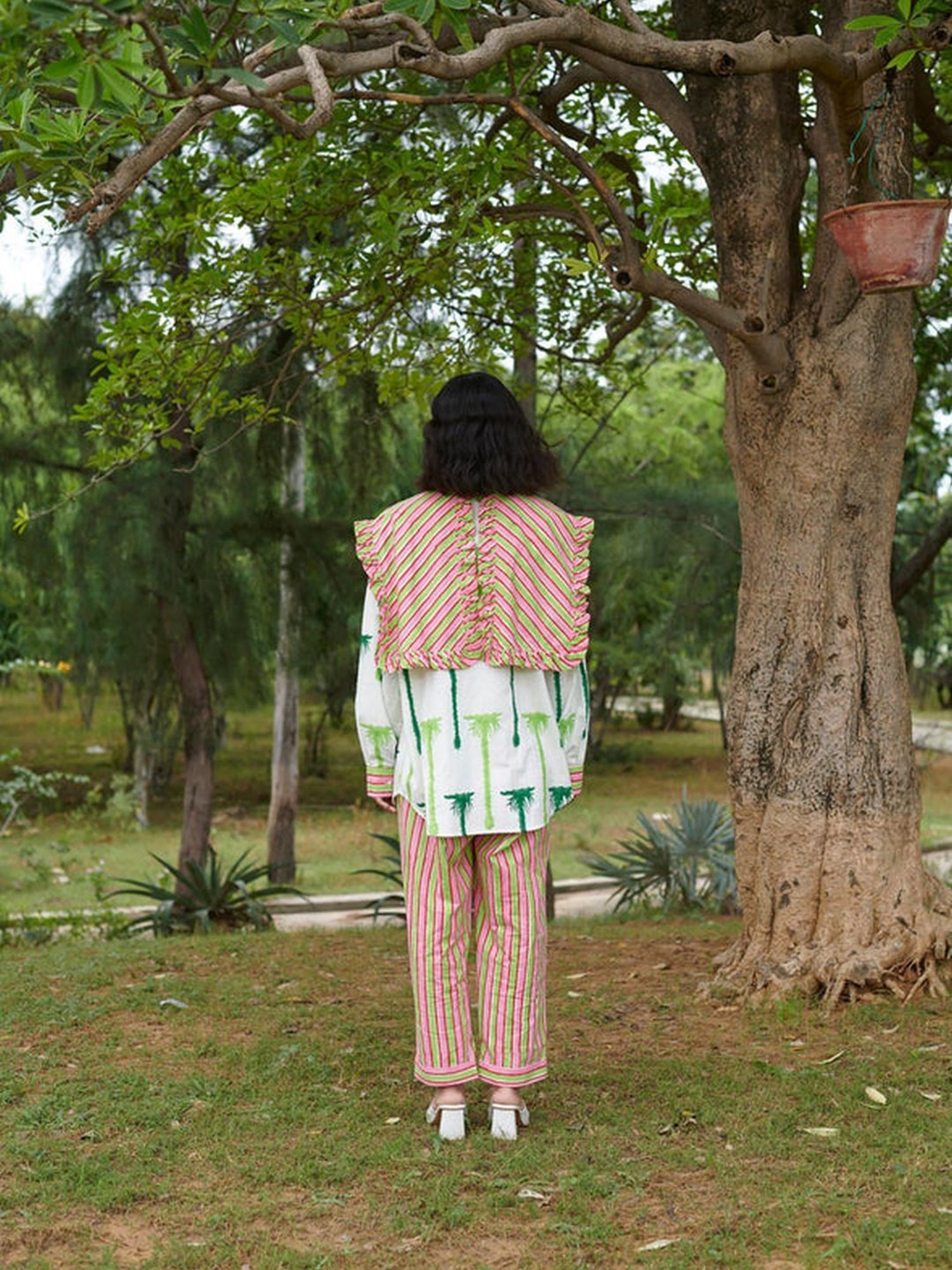 Khajoor Studio White, Green & Pink Sundaze Khajoor Vol.1 Doll Resort Shirt