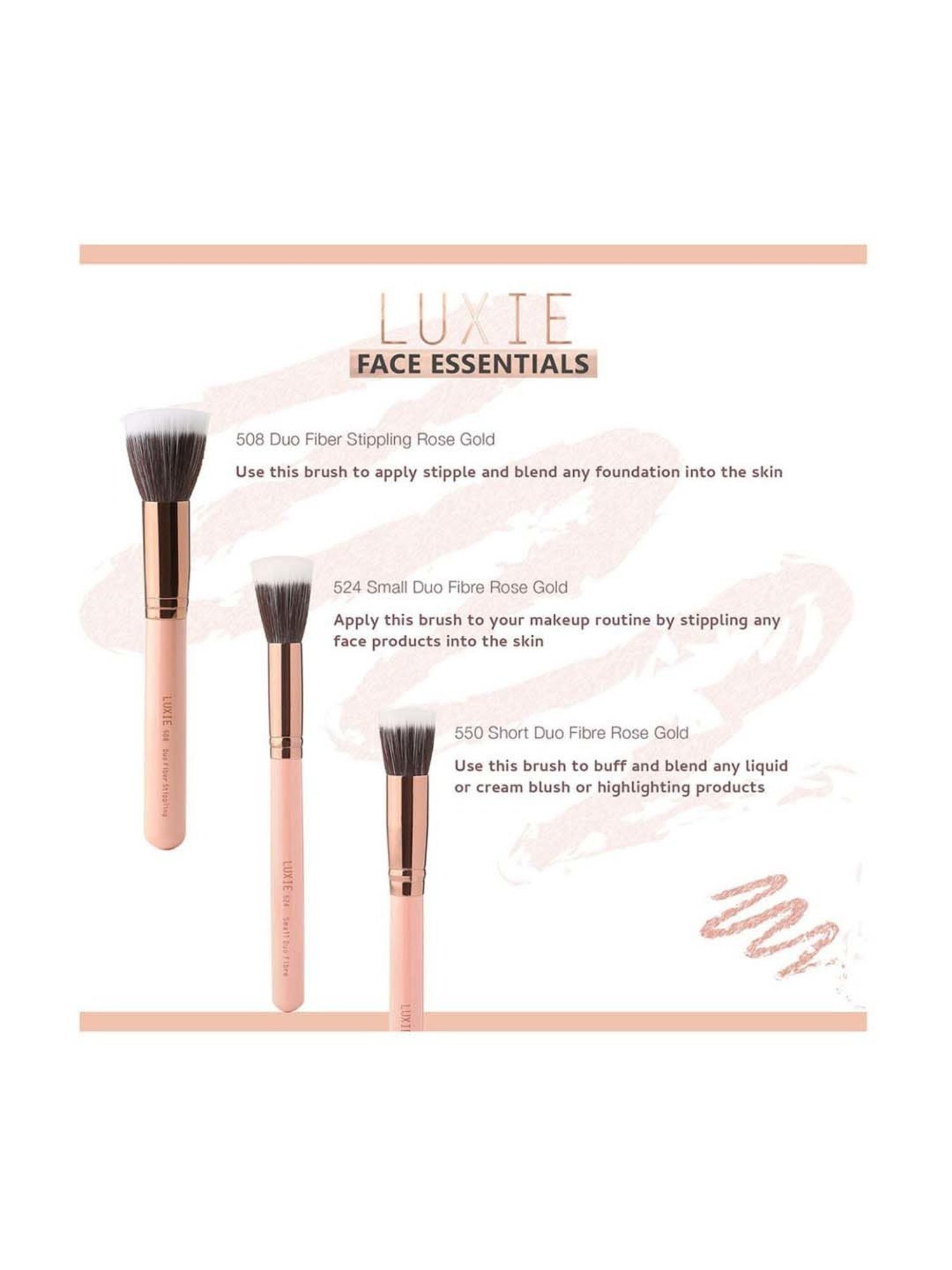 Luxie Rose Gold 550 Short Duo Fibre Brush