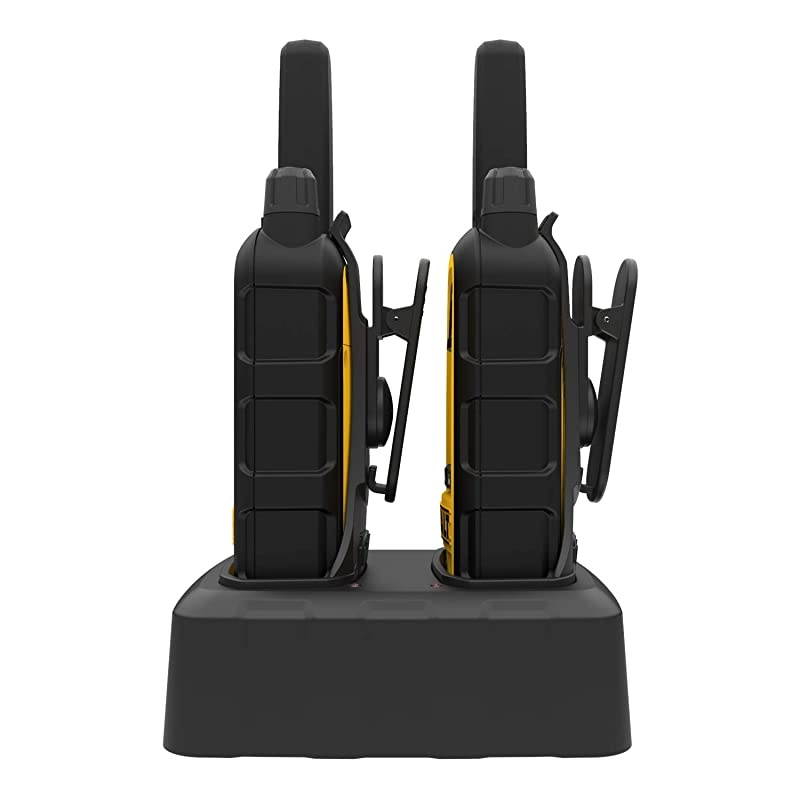 DXFRS800 2 Watt Heavy Duty Walkie Talkies Waterproof Shock Resistant Long Range Rechargeable TwoWay Radio with VOX 2 Pack