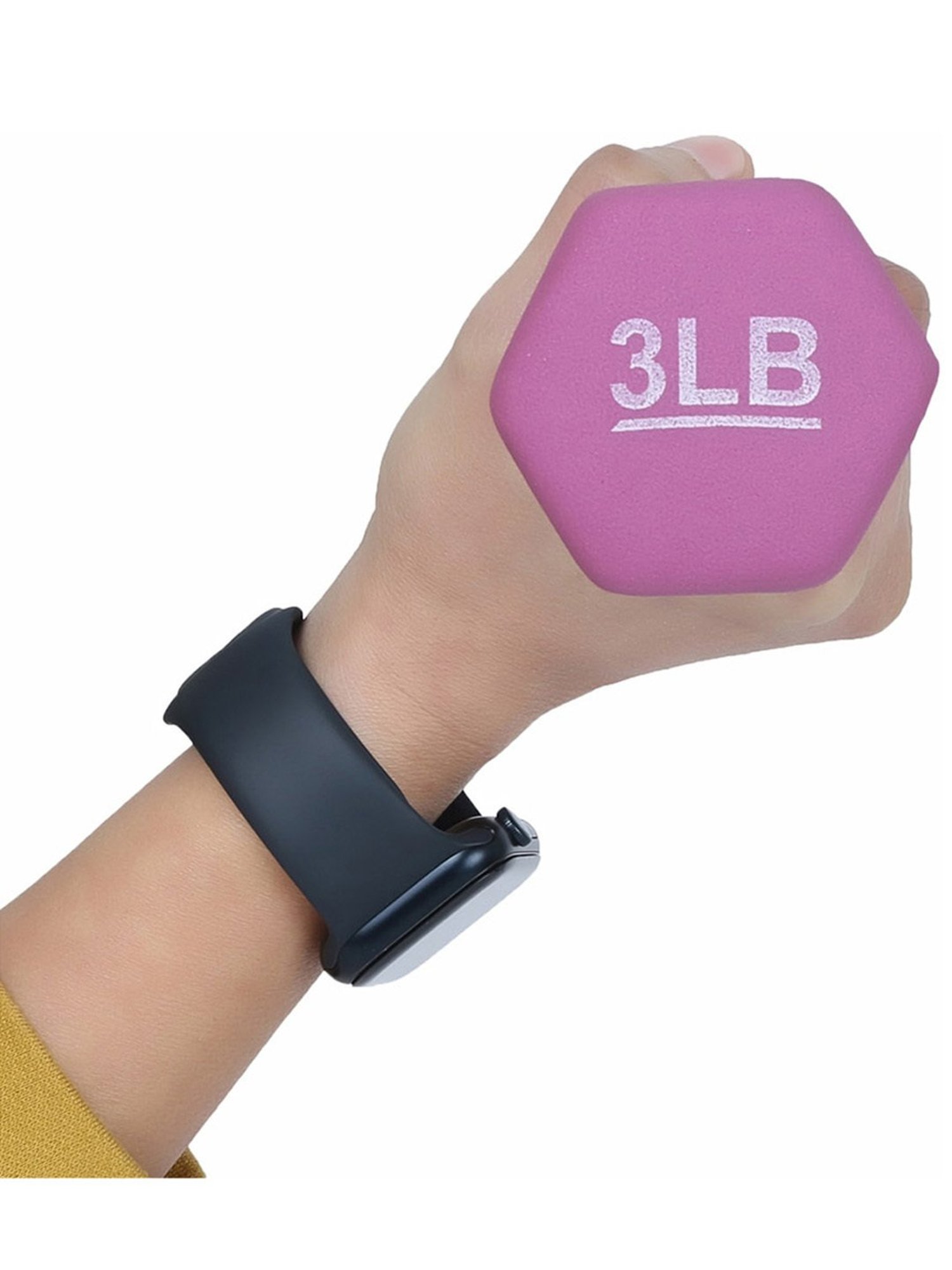 Kakss Neoprene Workout Fixed Weight Dumbbell Set Of 2pc (Purple) Size - 3LB